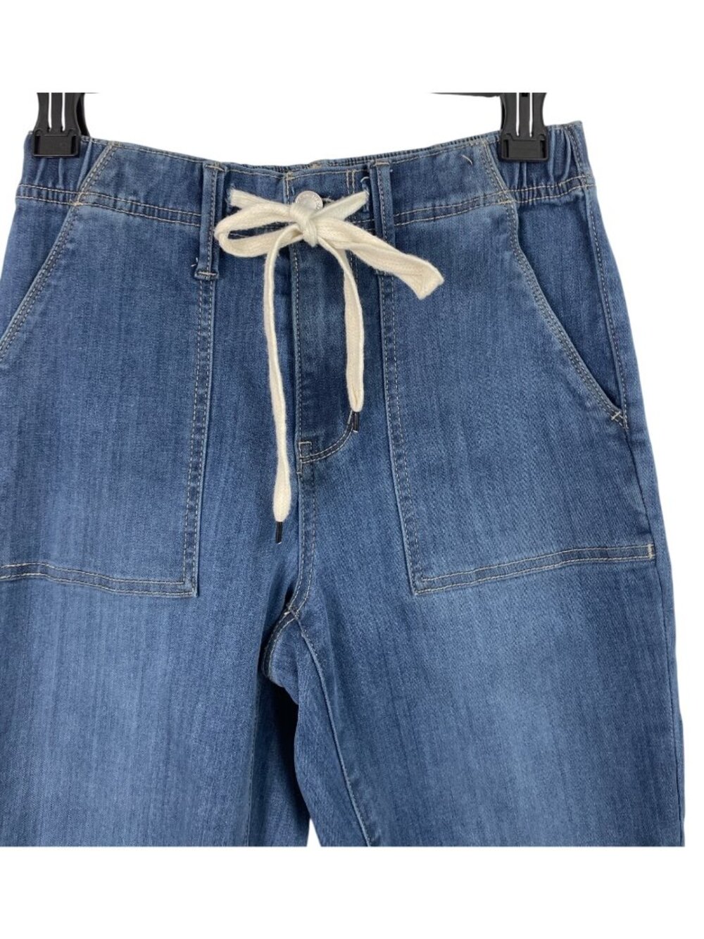 Judy Blue Womens Drawstring Denim Joggers Relaxed Fit Size 1/25 Cotton Blend - Picture 6 of 10